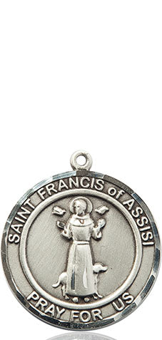Extel Medium Round Pewter St. Francis of Assisi Medal Pendant, Made in USA