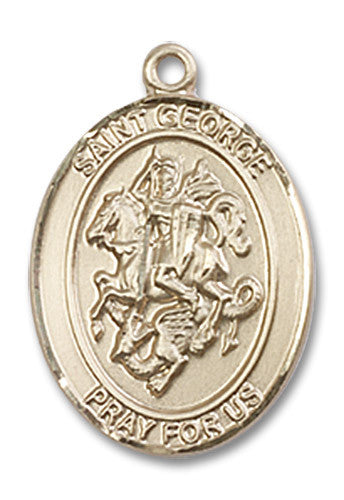 Extel Medium Oval 14kt Gold Filled St. George Medal, Made in USA