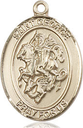 Extel Medium Oval 14kt Gold Filled St. George Medal, Made in USA