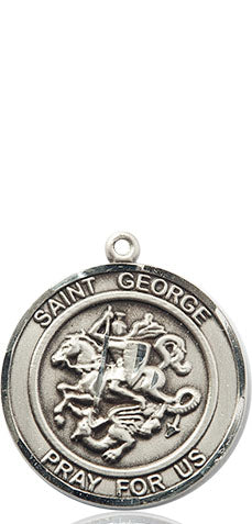 Extel Medium Round Pewter St. George Medal Pendant, Made in USA