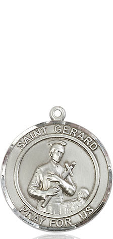 Extel Medium Round Pewter St. Gerard Medal Pendant, Made in USA