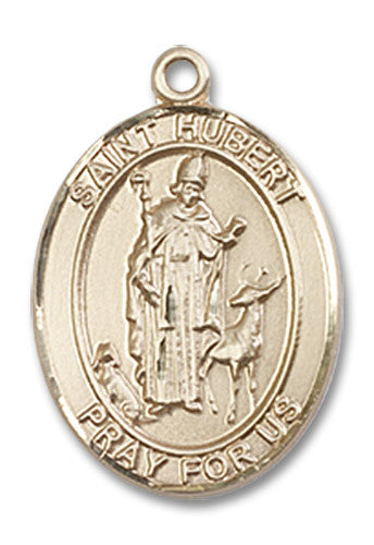 Extel Medium Oval 14kt Gold Filled St. Hubert of Liege Medal, Made in USA