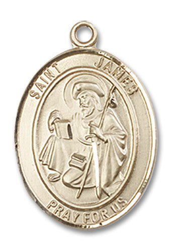 Extel Medium Oval 14kt Gold Filled St. James the Greater Medal, Made in USA