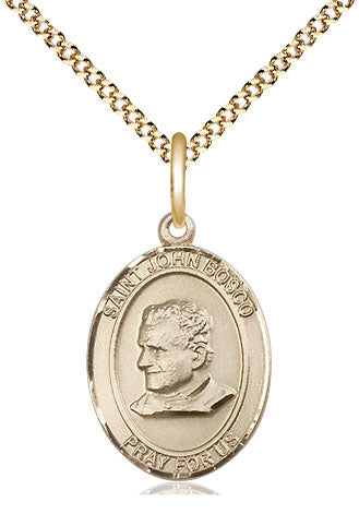 Extel Medium Oval  14kt Gold Filled St. John Bosco Pendant with 18" chain, Made in USA