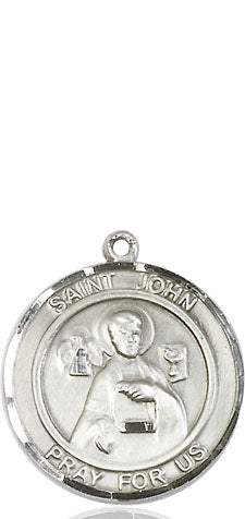 Extel Medium Round Pewter St. John the Apostle Medal Pendant, Made in USA