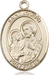 Extel Medium Oval  14kt Gold Filled St. Joseph Pendant with 18" chain, Made in USA