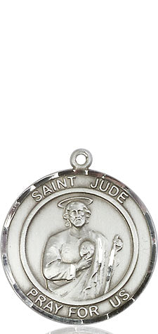 Extel Medium Round Pewter St. Jude Medal Pendant, Made in USA