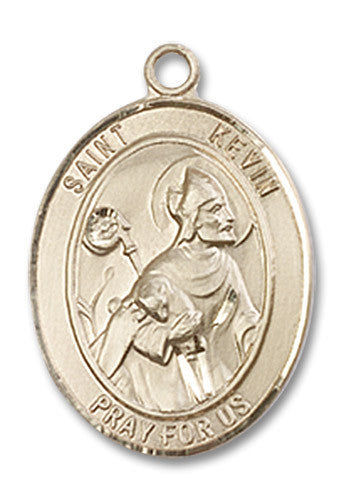 Extel Medium Oval 14kt Gold Filled St. Kevin Medal, Made in USA