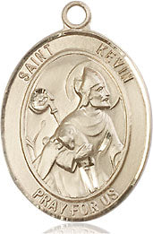 Extel Medium Oval 14kt Gold Filled St. Kevin Medal, Made in USA