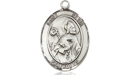 Extel Medium Oval Pewter St. Kevin Medal, Made in USA