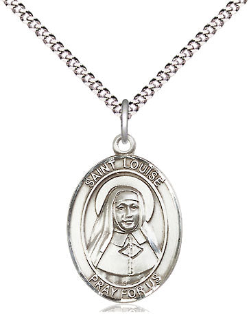 Extel Medium Oval Pewter St. Louise de Marillac Pendant with 18" chain, Made in USA