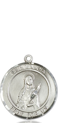 Extel Medium Round Pewter St. Lucia of Syracuse Medal Pendant, Made in USA