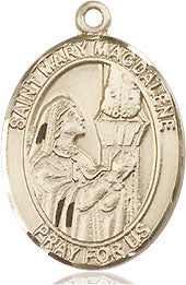 Extel Medium Oval 14kt Gold Filled St. Mary Magdalene Medal, Made in USA
