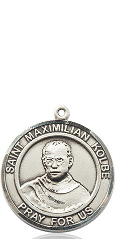 Extel Medium Round Pewter St. Maximilian Kolbe Medal Pendant, Made in USA