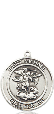 Extel Medium Round Pewter St. Michael the Archangel Medal Pendant, Made in USA