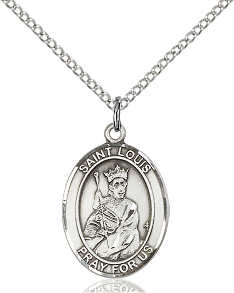 Extel Medium Oval Sterling Silver St. Louis Pendant with 18" chain, Made in USA