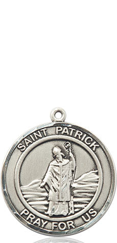 Extel Medium Round Pewter St. Patrick Medal Pendant, Made in USA