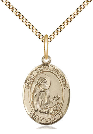 Extel Medium Oval  14kt Gold Filled St. Bonaventure Pendant with 18" chain, Made in USA