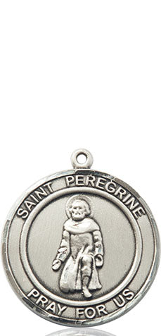 Extel Medium Round Pewter St. Peregrine Medal Pendant, Made in USA