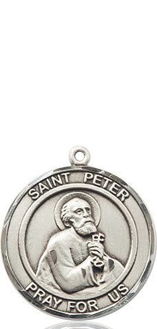 Extel Medium Round Pewter St. Peter the Apostle Medal Pendant, Made in USA