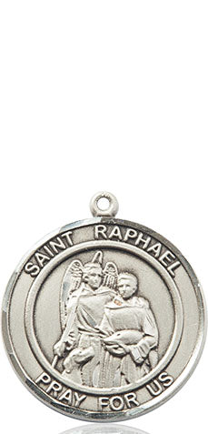 Extel Medium Round Pewter St. Raphael the Archangel Medal Pendant, Made in USA