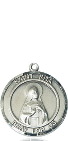 Extel Medium Round Pewter St. Rita of Cascia Medal Pendant, Made in USA