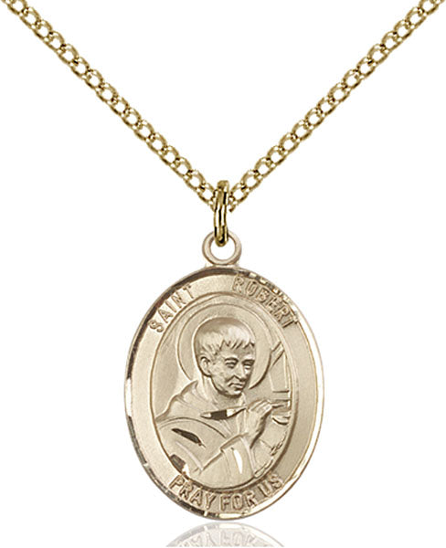 Extel Medium Oval 14Kt Gold Filled St. Robert Bellarmine  with 18" chain, Made in USA