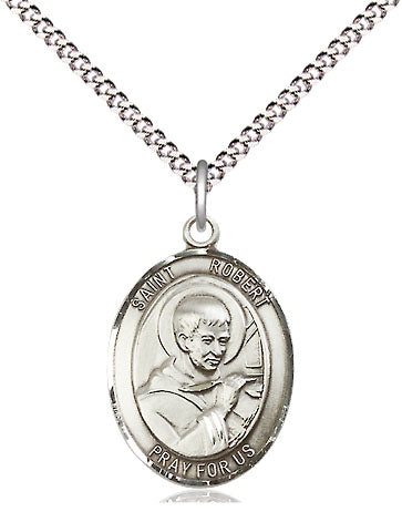 Extel Medium Oval Pewter St. Robert Bellarmine Pendant with 18" chain, Made in USA