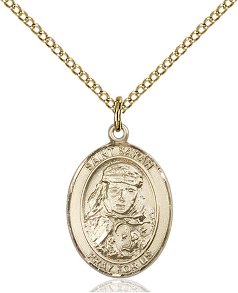 Extel Medium Oval 14Kt Gold Filled St. Sarah  with 18" chain, Made in USA