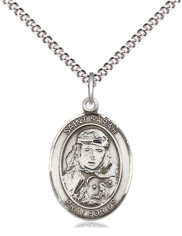 Extel Medium Oval Pewter St. Sarah Pendant with 18" chain, Made in USA