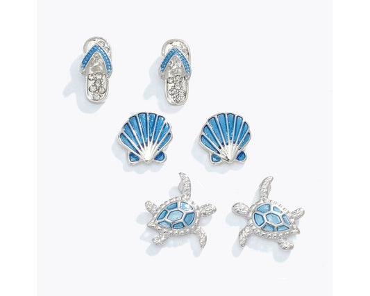 Earrings-Ocean Blue Beach Trio