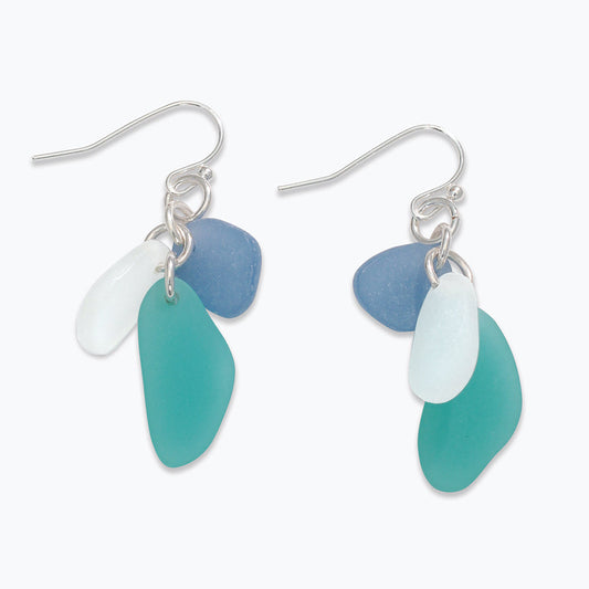 Blue Mint Sea Glass Earrings Beach Inspired Jewelry