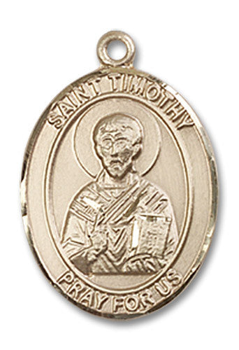 Extel Medium Oval 14kt Gold Filled St. Timothy Medal, Made in USA