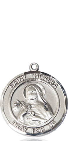 Extel Medium Round Pewter St. Theresa Medal Pendant, Made in USA