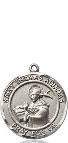Extel Medium Round Pewter St. Thomas Aquinas Medal Pendant, Made in USA