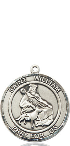 Extel Medium Round Pewter St. William of Rochester Medal Pendant, Made in USA