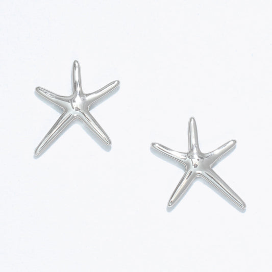 Classic Sterling Silver Starfish Earrings For Women