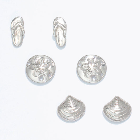 Classic Silver Coastal Trio Earrings For Everyday Style