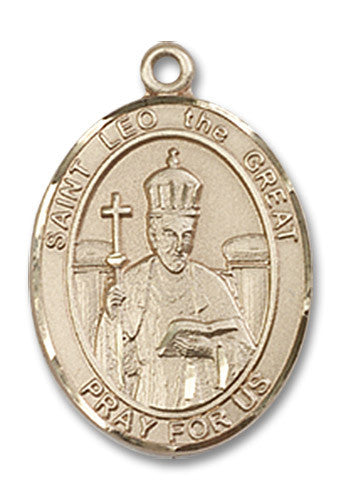 Extel Medium Oval 14kt Gold Filled St. Leo the Great Medal, Made in USA