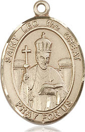 Extel Medium Oval 14kt Gold Filled St. Leo the Great Medal, Made in USA