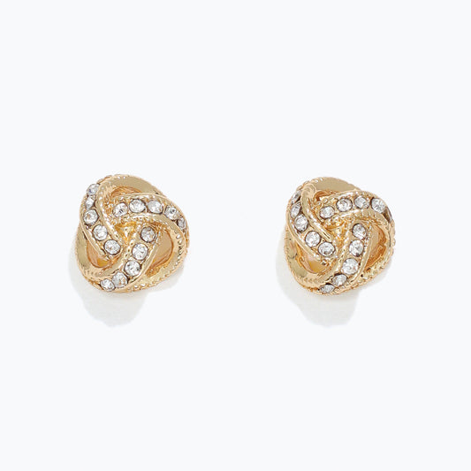 Gold Knot Crystal Earrings For Women Chic Everyday Style