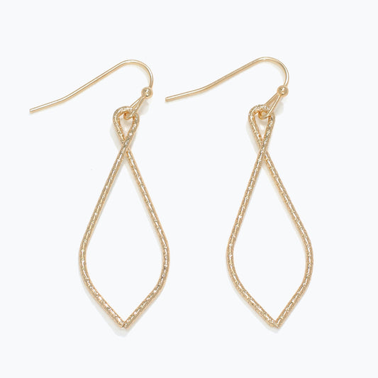 Textured Gold Twist Drop Earrings For Women Dangle Style