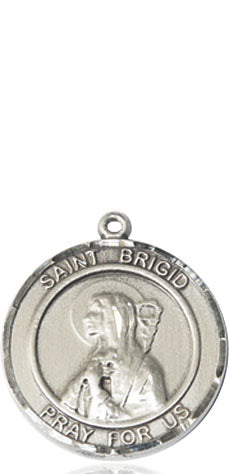 Extel Medium Round Pewter St. Brigid of Ireland Medal Pendant, Made in USA