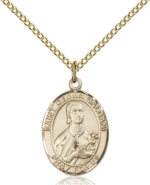Extel Medium Oval  14kt Gold Filled St. Gemma Galgani Pendant with 18" chain, Made in USA