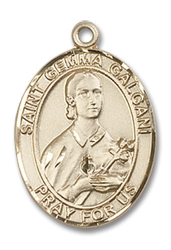 Extel Medium Oval 14kt Gold Filled St. Gemma Galgani Medal, Made in USA