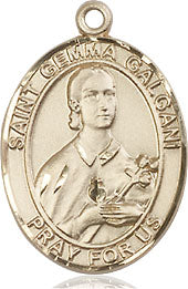 Extel Medium Oval 14kt Gold Filled St. Gemma Galgani Medal, Made in USA