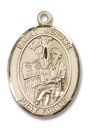 Extel Medium Oval 14kt Gold Filled St. Jerome Medal, Made in USA