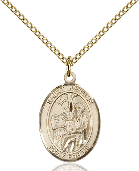 Extel Medium Oval  14kt Gold Filled St. Jerome Pendant with 18" chain, Made in USA