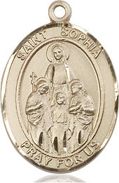 Extel Medium Oval 14kt Gold Filled St. Sophia Medal, Made in USA