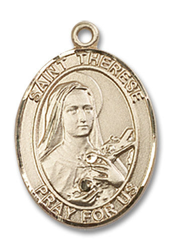 Extel Medium Oval 14kt Gold Filled St. Therese of Lisieux Medal, Made in USA